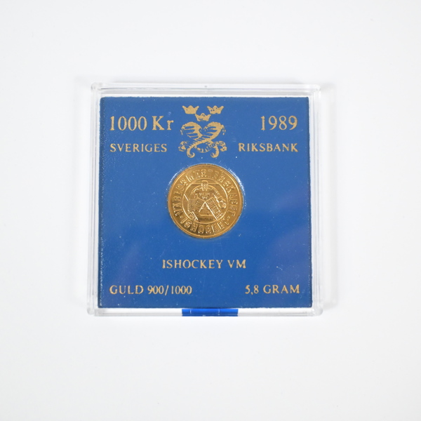 Minnesmynt i 21,6k, Ishockey VM, 1000kr, 1989.