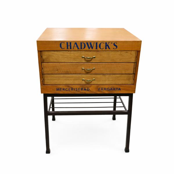 Butiksmonter, för syrullar, Chadwicks, 1900-talets andra hälft.