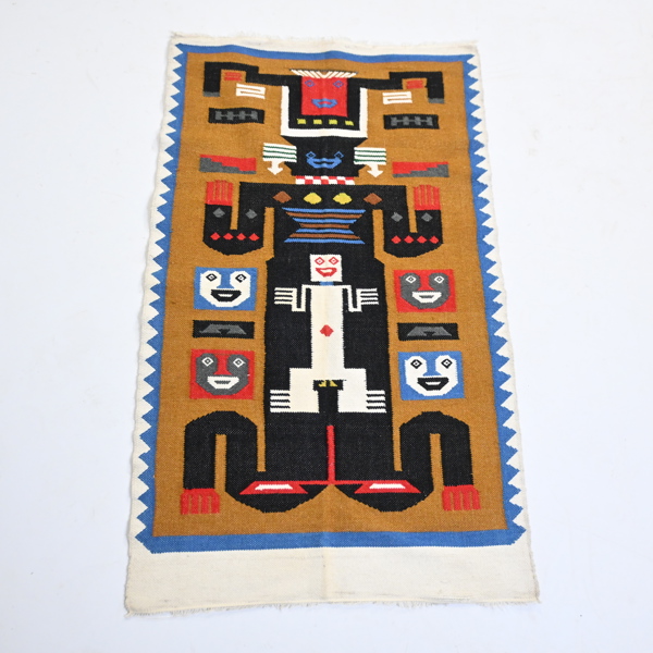 Väggbonad, handvävd, troligen Amerika.