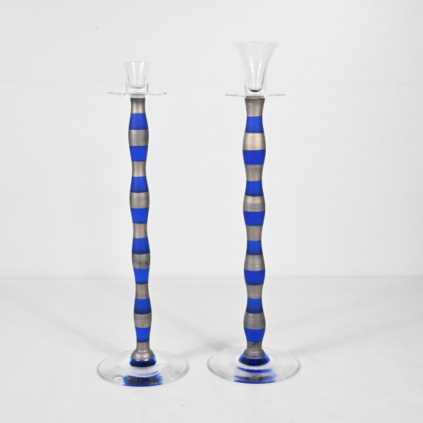 Anne Nilsson, ljusstakar, 2st, "Celeste", Orrefors