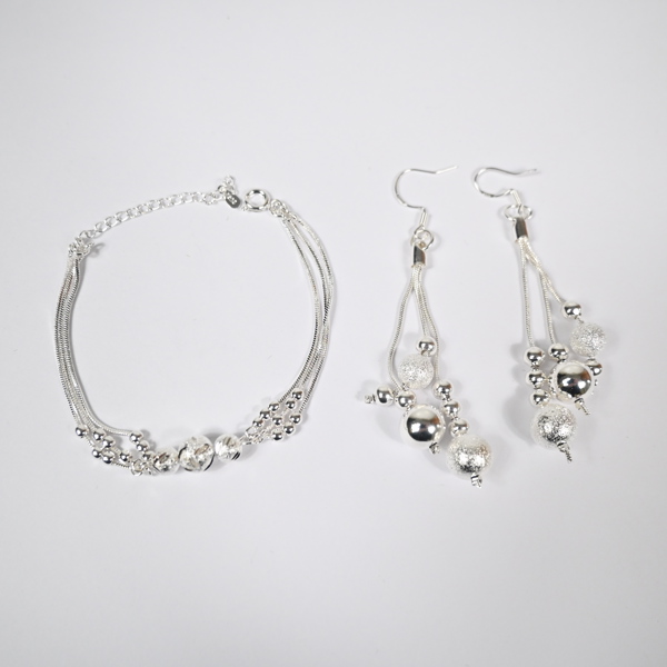 Armband och örhängen, sterlingsilver.