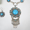 Halsband, ring och örhängen, stenar, Turkiet. 