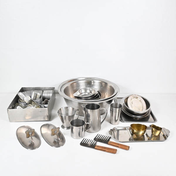 Parti husgeråd, rostfritt. 