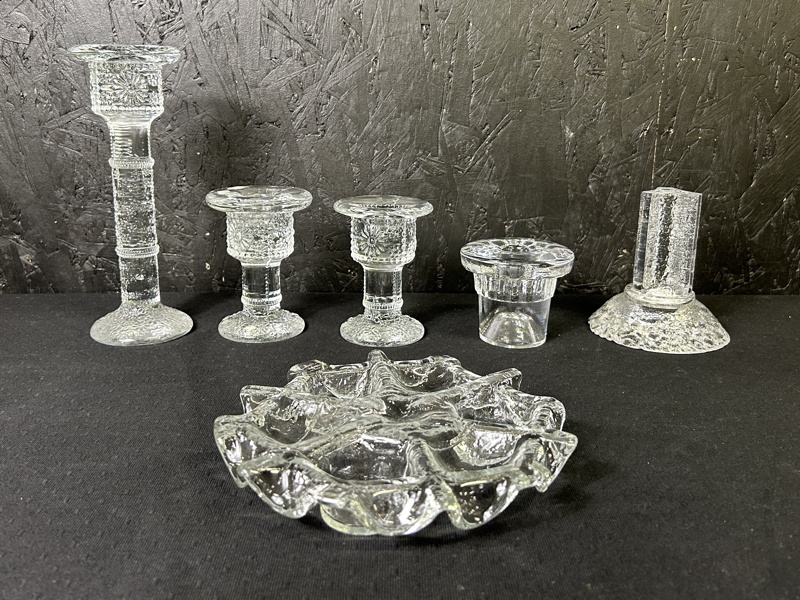 Ljusstakar i glas bla. Orrefors m.m.
