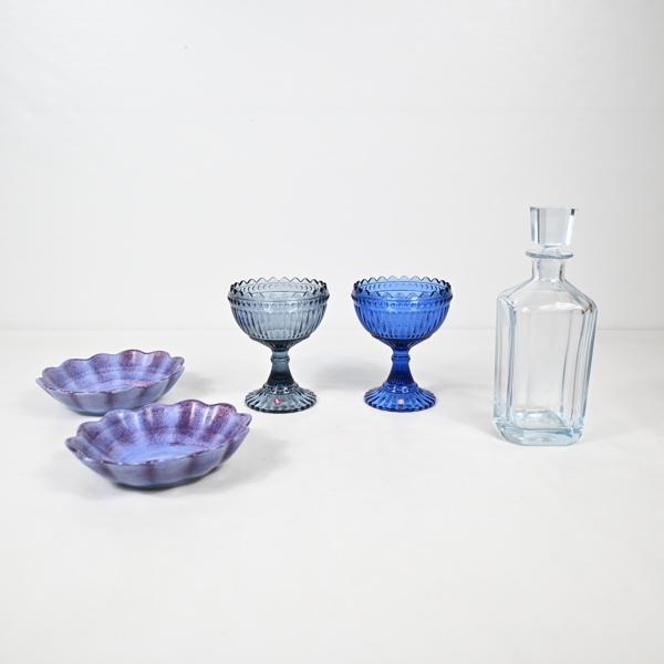 Skålar och karaff, 5 delar, bl.a. Mateus. 