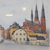 Anita Mattsson (1951-2024), färglitografi, Uppsala Domkyrka, signerad och numrerad.