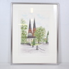 Anita Mattsson (1951-2024), färglitografi, Uppsala Domkyrka, signerad och numrerad.
