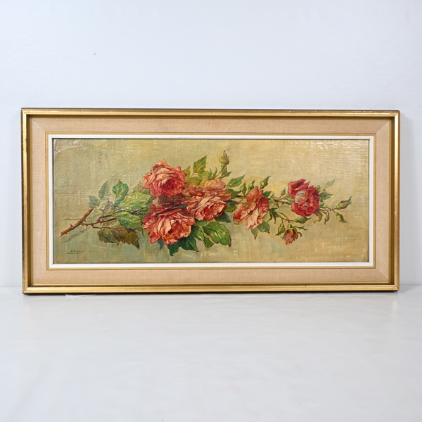 Oidentifierad konstnär, blomsterstilleben, olja på pannå, signerad. 