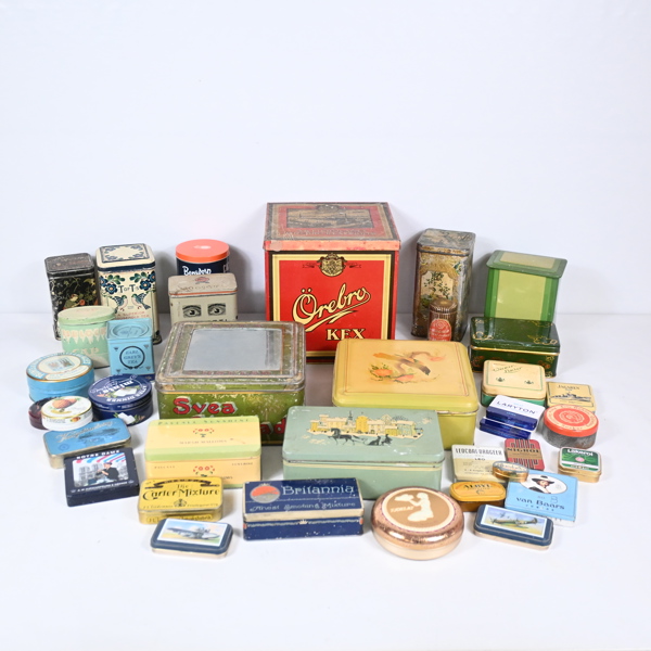 Plåtburkar, 36st, 1900-tal.