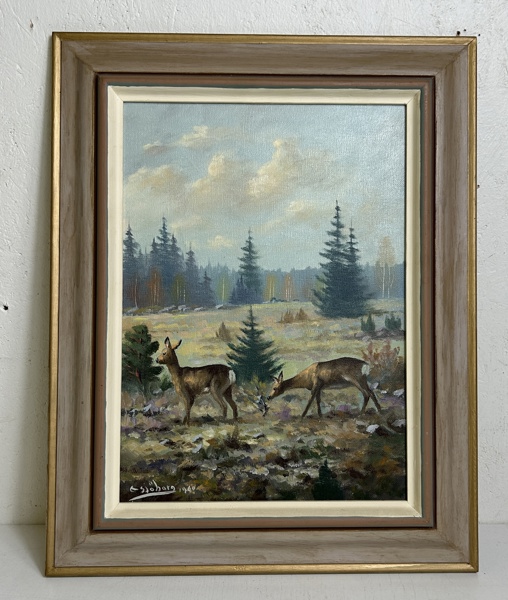 Olja på duk signerad Sjöborg 1960 