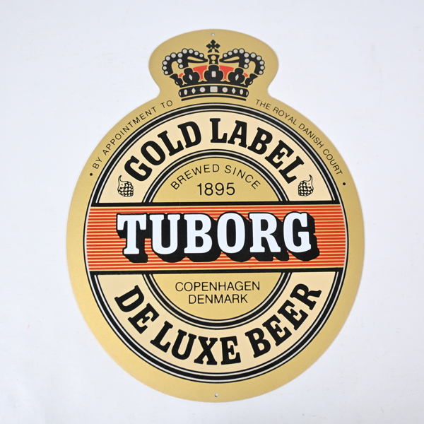 Reklamskylt, Tuborg, plåt, 1900-tal.