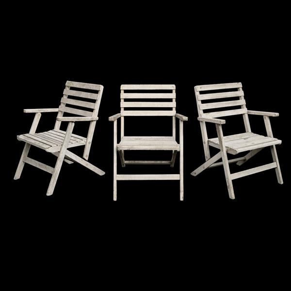 Trädgårdsstolar, 3st, hopfällbara.