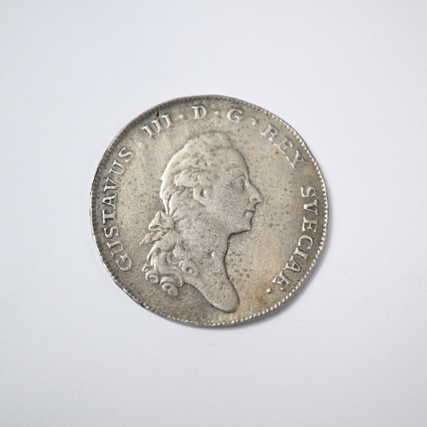 Silvermynt, Gustav III, 1 riksdaler, 1776.