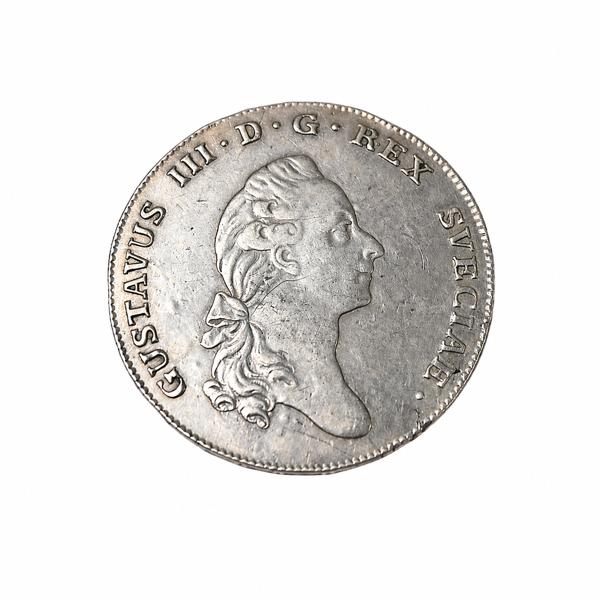 Silvermynt, Gustav III, 1 riksdaler, 1777.