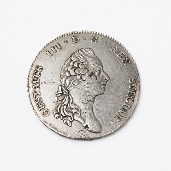 Silvermynt, Gustav III, 1 riksdaler, 1790.