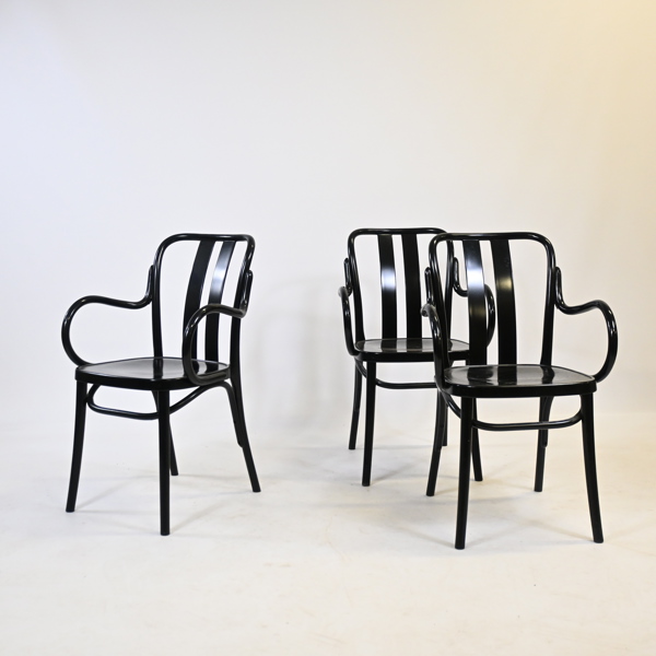 Erik Wörtz, karmstolar, 3st, Thonet-stil, 1900-talets andra hälft.