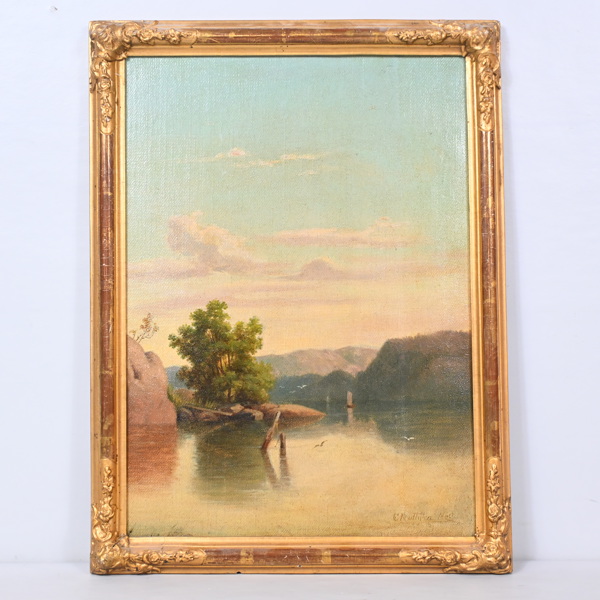 Oidentifierad konstnär, naturmotiv, olja på duk, signerad.