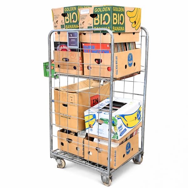 Lådor med LP-skivor, 8st.