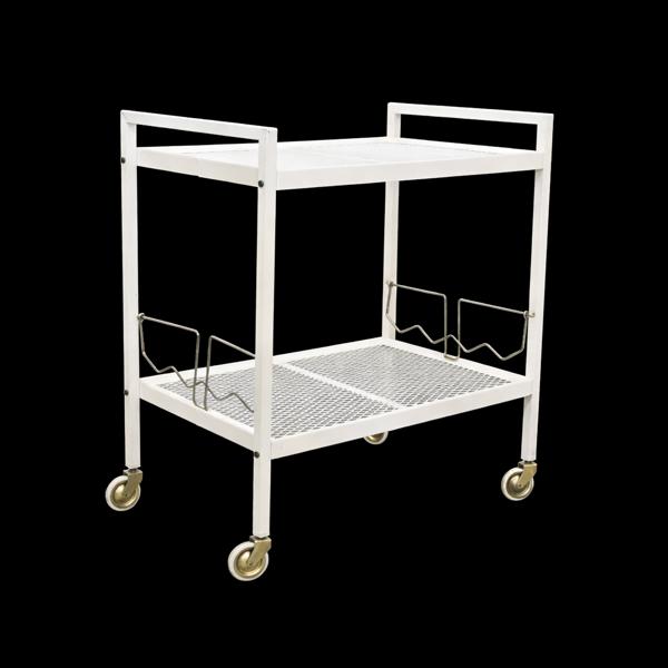 Serveringsvagn, lackerad metall, 1980-tal. 