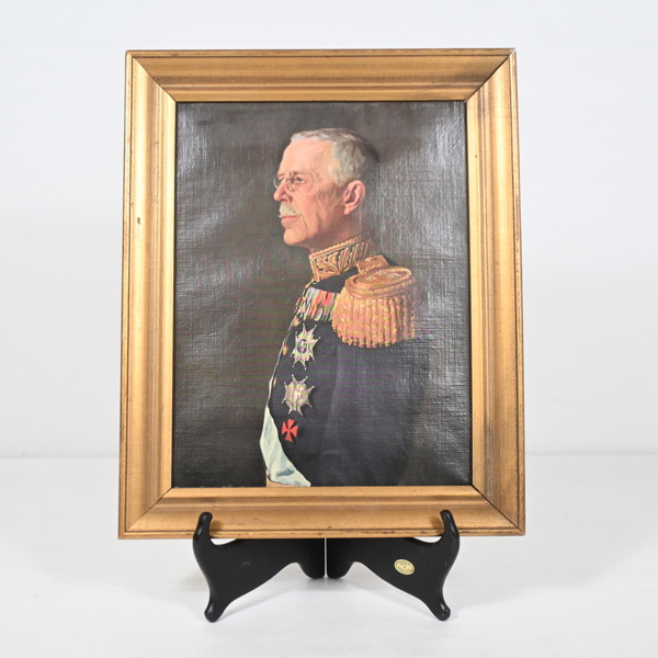 Porträtt av Gustav V, oljetryck.