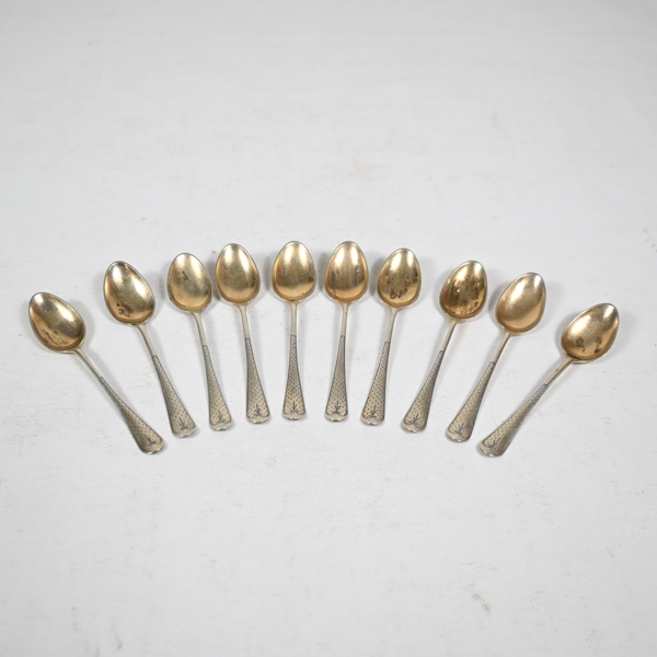 Kaffeskedar i silver, 10st. 