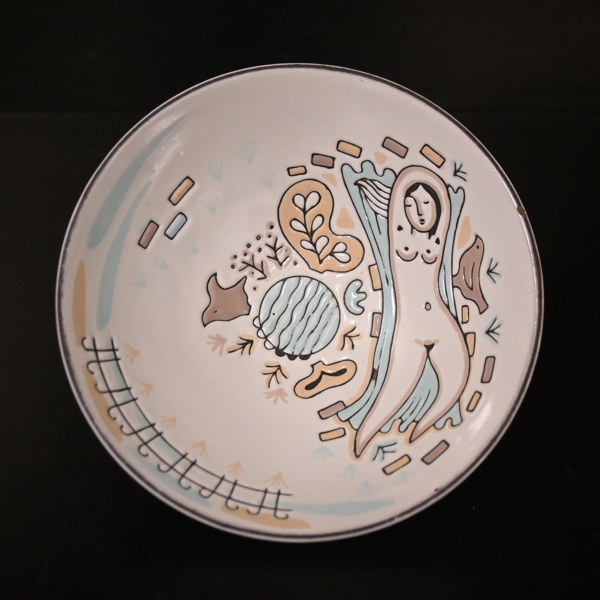 Mari Simmulson, skål, modell "4027", lergods, Upsala Ekeby.