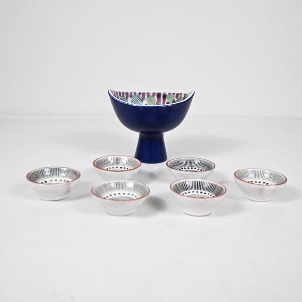 Upsala Ekeby, 6 delar, lergods, 1950/60-tal. 