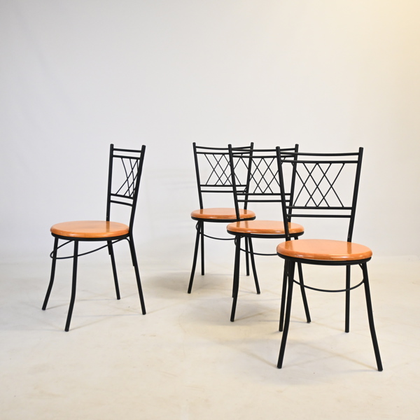 Caféstolar, 4st, smide, samtida.