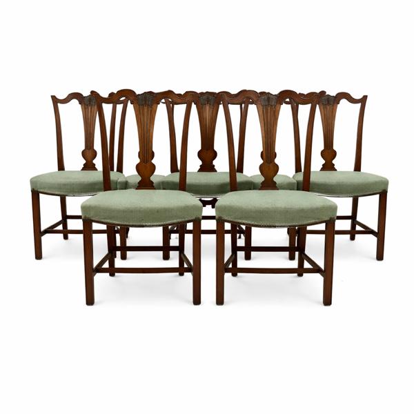 Stolar, 6st, chippendalestil, 1900-tal.