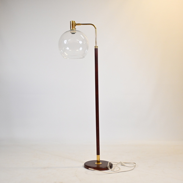 Golvlampa, mahogny, 1900-talets andra hälft.