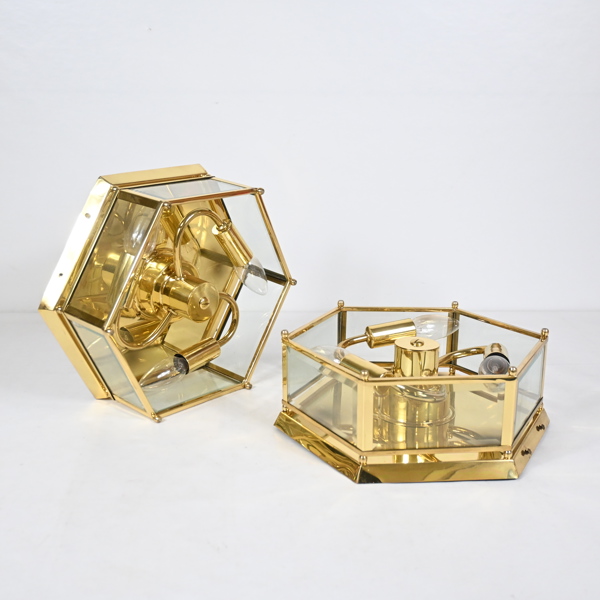 Taklampor, ett par, metall, sent 1900-tal.