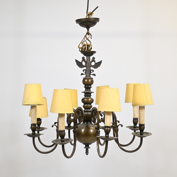 Ljuskrona, malm, barockstil, 1900-tal.