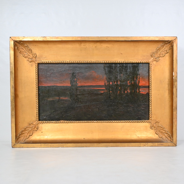 Edvard Rosenberg (1858-1934) tillskriven, "Aftonglöd", olja på duk.