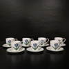 Ulrica Hydman-Vallien, kaffekoppar med fat, 7st, "Tulip", Kosta Boda.