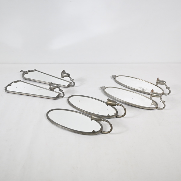 Ljuslampetter, tre par, tenn, 1900-talets första hälft.