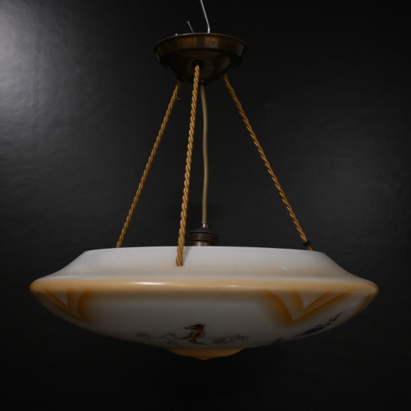 Taklampa, glas, 1940-tal. 