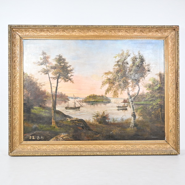 Oidentifierad konstnär, skärgårdsmotiv, olja på duk, signerad.