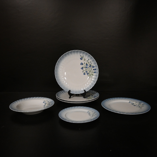 Tallrikar och assietter, 6 delar, "Flores Caerulei", Svaneholm