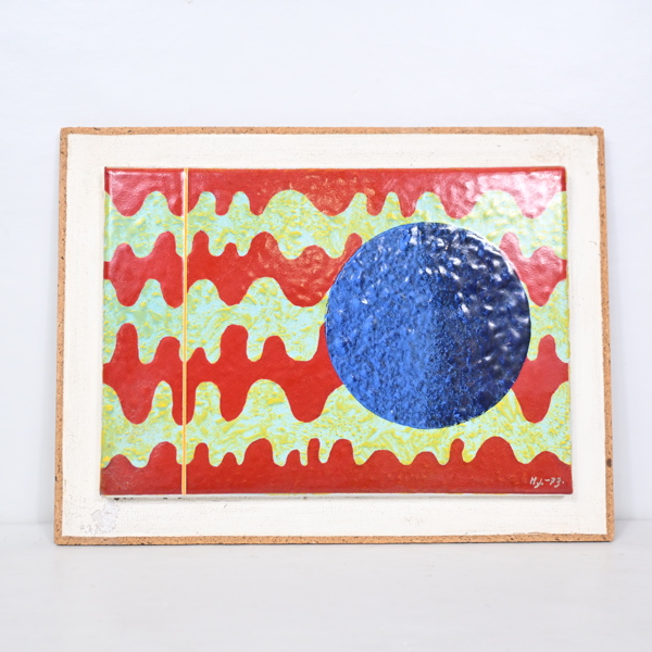 Holger Jansson (1924-2004), emaljmålning, "Klotet", signerad.