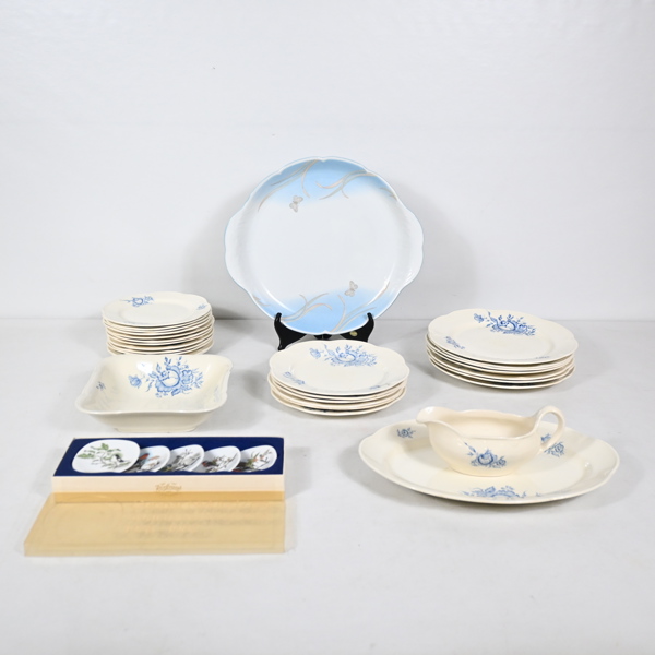 Parti matservisdelar, porslin.