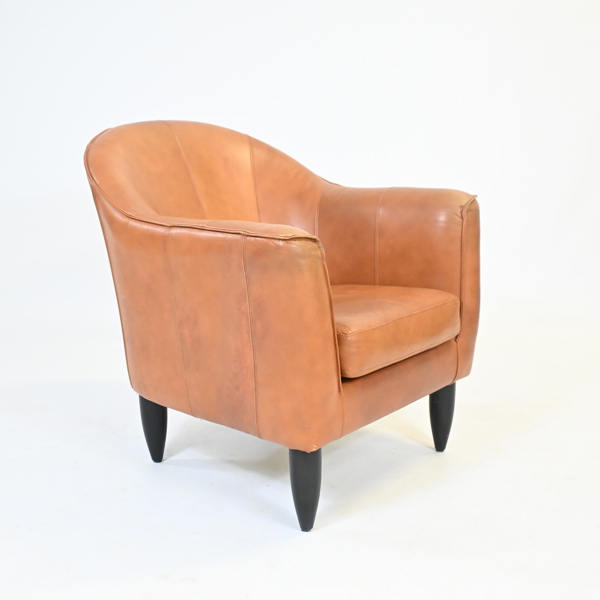 Klubbfåtölj, läder, samtida.