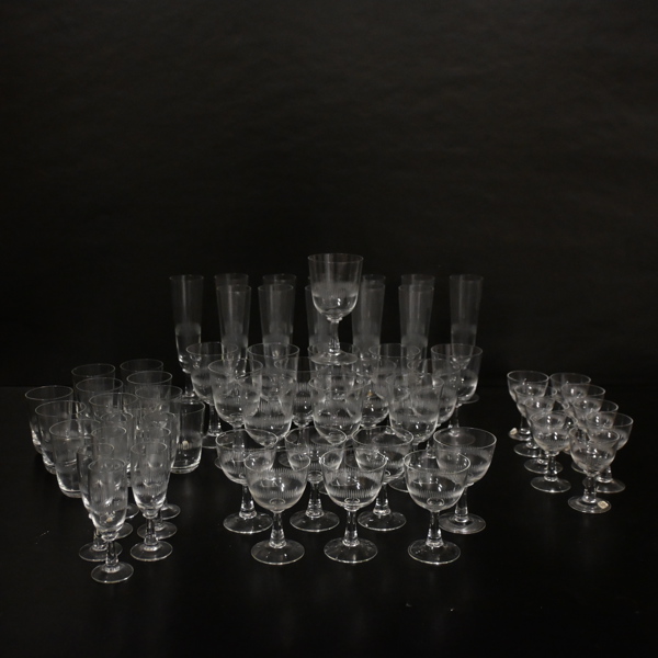 Bengt Orup, glasservis, 60 delar, "Recette", Johansfors, 1950/60-tal.