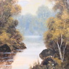 Edwin Cole (England, 1868-1935), Flodlandskap, olja på pannå, signerad.
