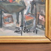 Bror Jönsson (f. 1931), "Auktion i Småland", olja på duk, signerad.