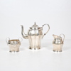 Kaffekanna, gräddsnipa samt sockerskål, silver, 1925.
