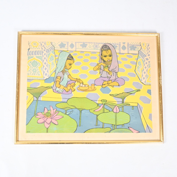 Ingrid Vang Nyman (Danmark, 1916-1959), färglitografi, signerad.