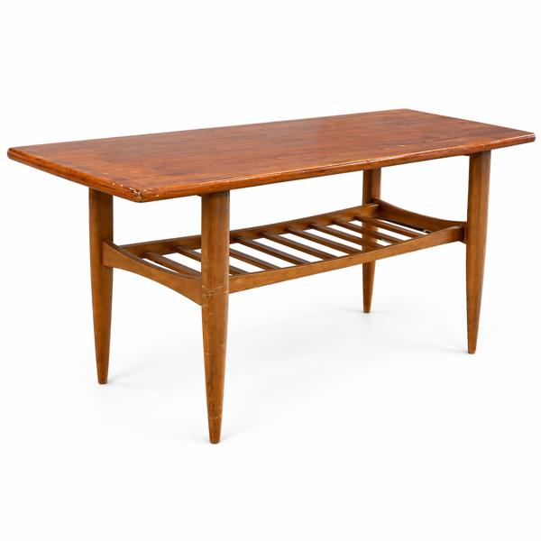 Soffbord med tidningshylla, teak, 1950/60-tal. 