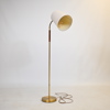 Golvlampa, metall och teak, 1950/60-tal.