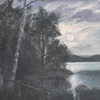 Oidentifierad konstnär, sjölandskap, omkring år 1900.