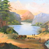Oidentifierad konstnär, berglandskap med sjö, signerad och daterad 1869.